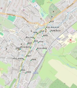 Kartenansicht der Standplätze der historischen Tafeln